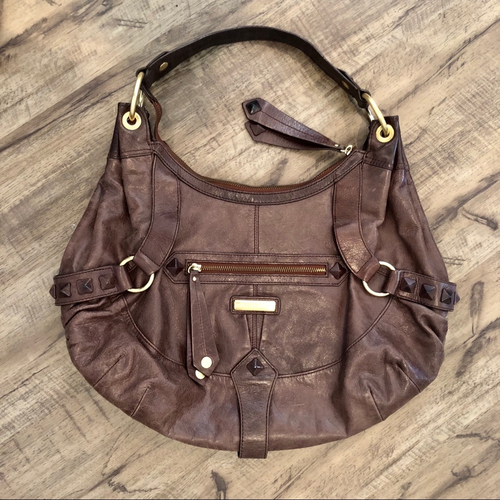 Isabella Fiore Brown Leather Handbag